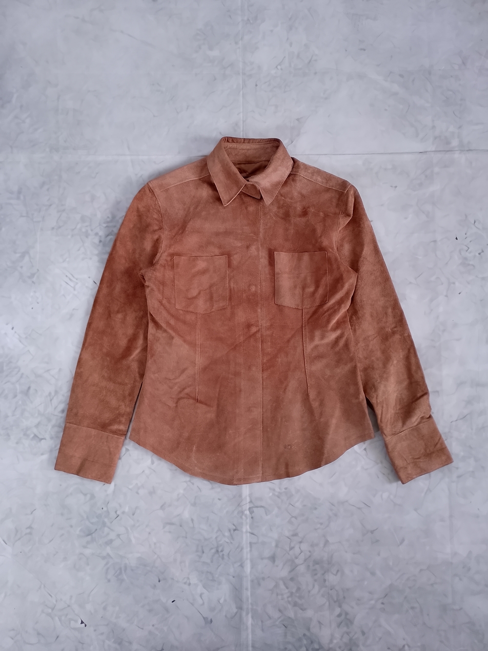 Vintage ROOTS Suede Button-Up Shirt Jacket - Brown - Picture 9 of 10